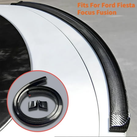 FANOTEK For Ford Fiesta Focus Fusion 4.9ft Rear Rubber Trunk Spoiler Carbon Fiber Black