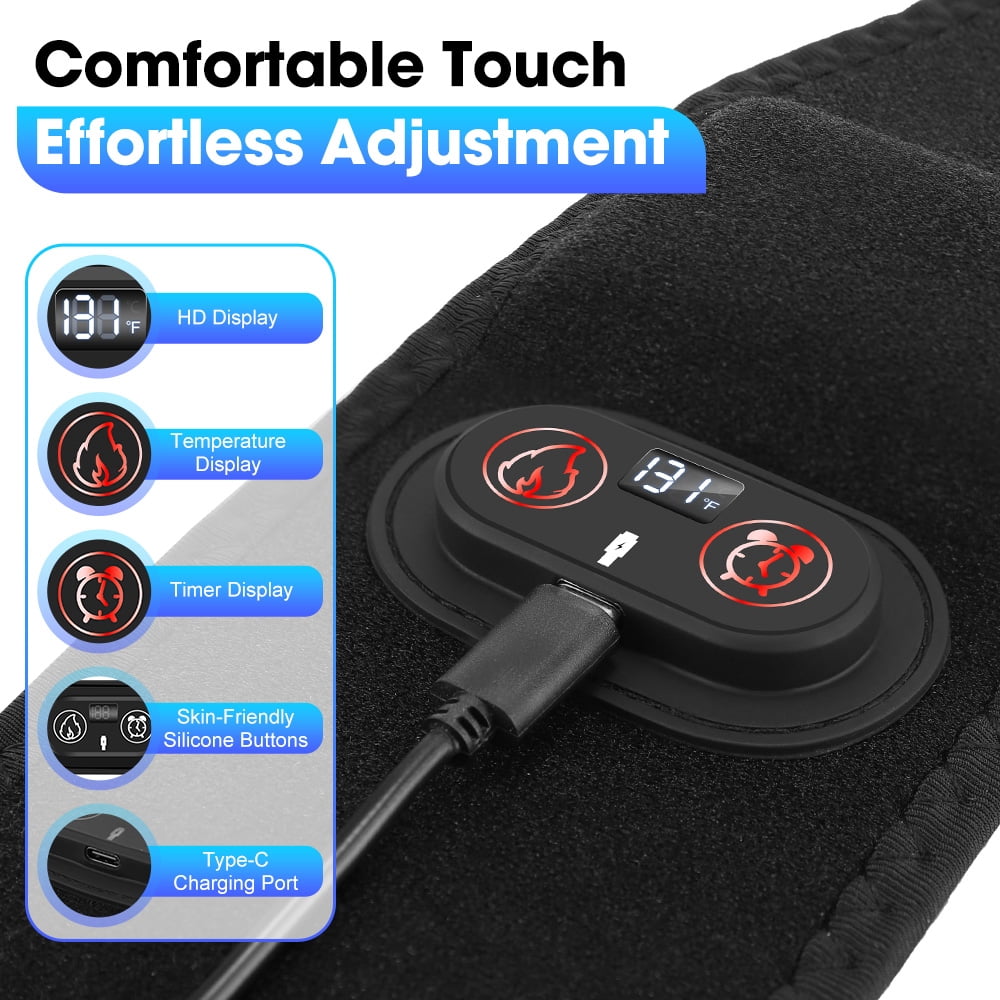 Wrist Heated Wrap for Calf Knee Neck, Cordless Arm Heating Pad, Body Heated Band for Multi-joint with 3 Heating & Timing Modes, 4000mAh Battery Rechargeable for Muscle Relaxation, 39.4 * 3.7in
