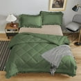 thumbnail image 2 of DNG Creations 1 Piece Ruffle Diamond Comforter All Season 550 GSM Full/Queen Size - 800 Threads Count, 100% Egyptian Cotton Solid Moss Colour, 2 of 7
