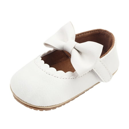 

Relanfenk Baby Boots Toddler Girls Bowknot Princess Wedding Party Dress Shoes Rubber Sole Crib Shoes For First Walking