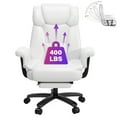 thumbnail image 5 of Solfway Big and Tall Office Chair 400lbs, Reclining Home Office Desk Chair with Footrest for Adult, High Back Wide Seat Executive Computer Chair, White, 5 of 9