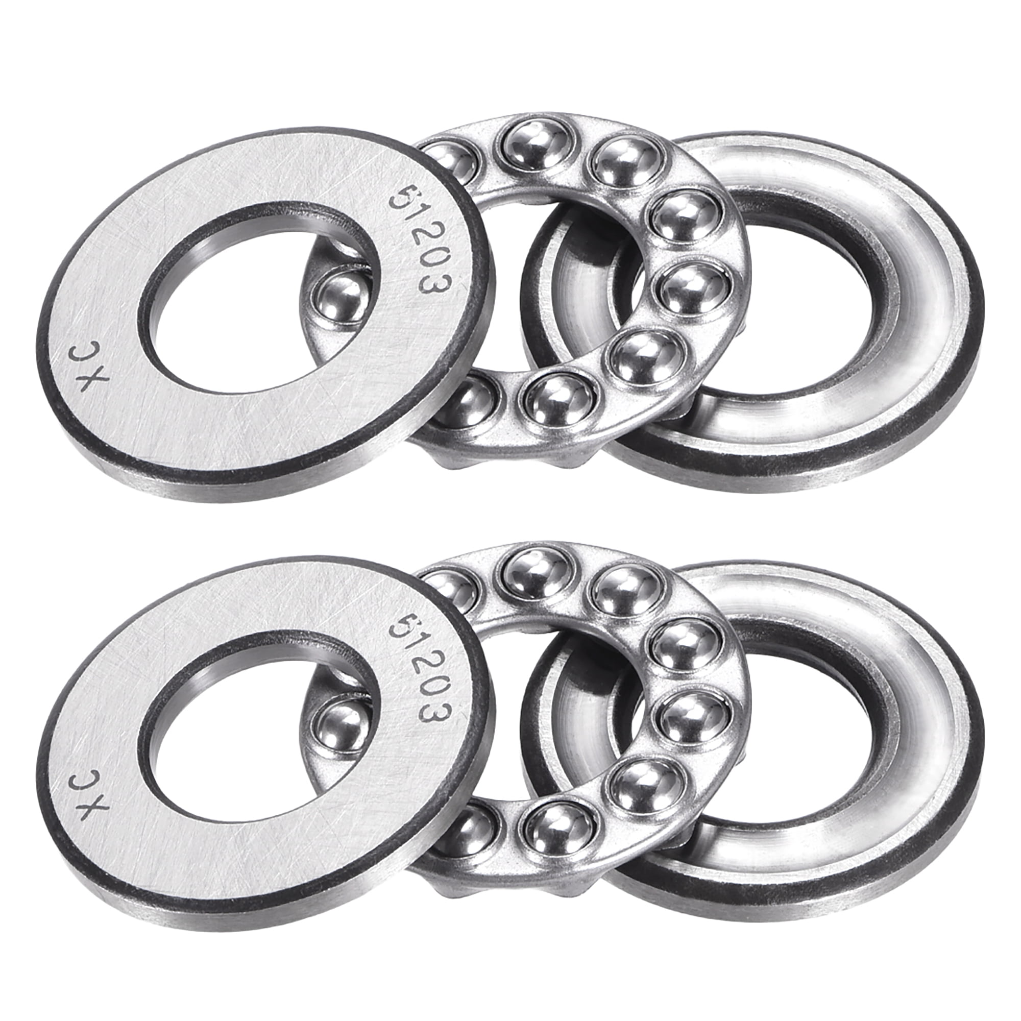 51203 Single Direction Thrust Ball Bearings,Flat Seat ,17x35x12mm 2pcs