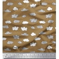 thumbnail image 1 of Soimoi Brown Modal Satin Fabric Cloud Nature Decor Fabric Printed Yard 42 Inch Wide, 1 of 5