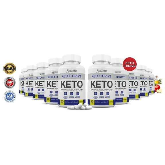 (10 Pack) Keto Thrive ACV Pills 1275mg Alternative to Gummies Dietary Supplement 600 Capsules