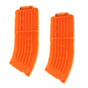 BOROLA 10 Darts Curved Magazine Quick Reload Clip Compatible for Nerf Elite (Orange, 2Pcs)