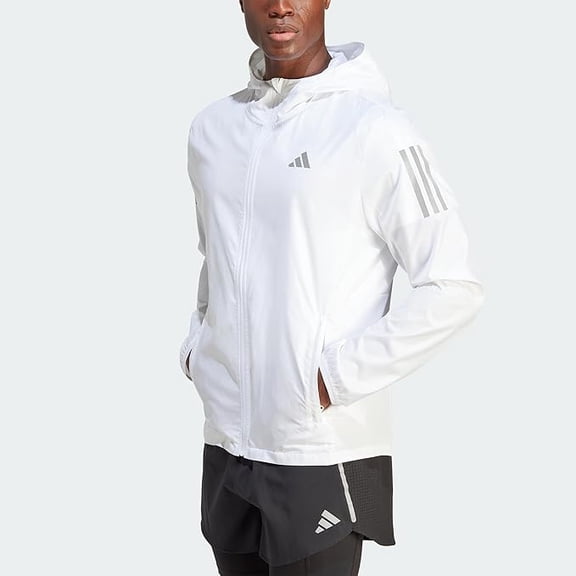 adidas Men's Own The Run Jacket, White, X-Large