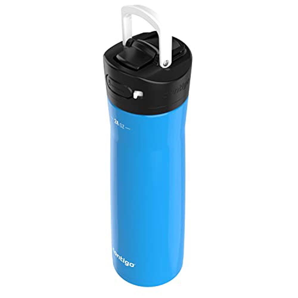  Contigo Ashland Chill Autospout Water Bottle with Flip Straw,  Stainless Steel Thermal Drinking Bottle,Leakproof,Grey, BLue, 590 ml :  Sports & Outdoors