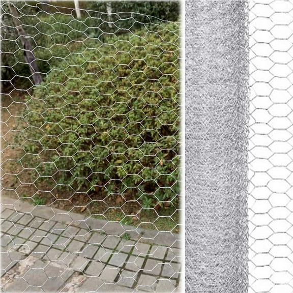 Cheer.US Craft Chicken Netting, Galvanized Hexagonal Wire Chicken Wire Mesh Hexagonal Plastic Poultry Netting for Craftwork with Pliers and Gloves