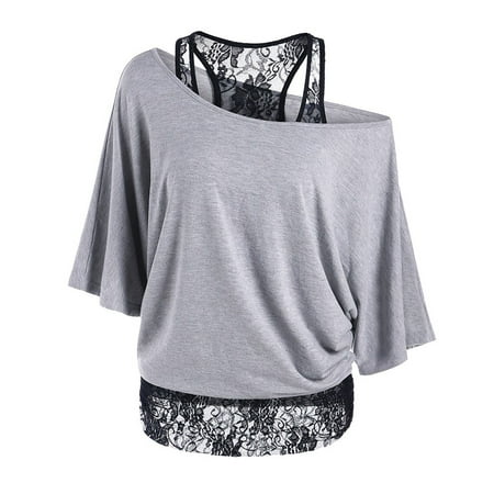 

HHei_K Women Plus Size Lace Loose Casual Long Sleeve Tops Blouse Shirt corset tops for women