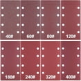 thumbnail image 2 of Hoja de papel de lija para lijadora de grano 120, 8 agujeros, almohadilla de papel de lija de 185 x 95 mm, papel de lija con gancho y bucle, paquete de 20, 2 of 3