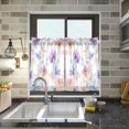 thumbnail image 4 of Yayeee Kitchen Curtains Tier Pair Light Filtering 27"x36" Rod Pocket Short Cafe Window Panel, Purple Flower Pattern, 4 of 7