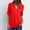 Red, variant on Patlollav Womens Summer Long Sleeve Shirts Zip Casual Tunic V-Neck Rollable Blouse Tops