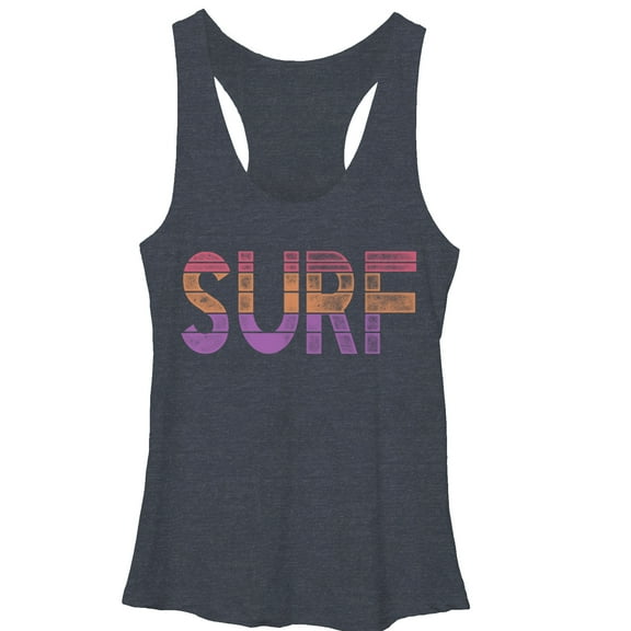 Women's CHIN UP Surf Sun Racerback Tank Top Navy Blue Heather Medium