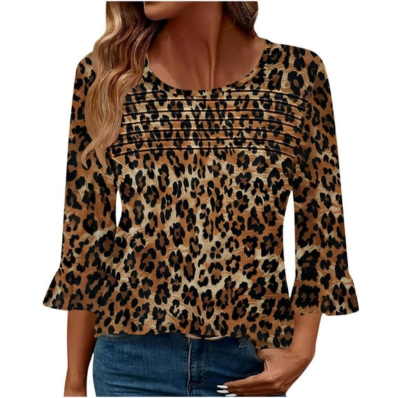 Shirts for Women Tops Casual Women's 3/4 Sleeve Tops Blouses New Arrivals Gifts