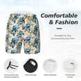 thumbnail image 3 of Naloa Vintage Blue Flowers Print Men Swim Trunks with Compression Liner ,Board Shorts,Men's Swim Shorts with Drawstring and Elastic Waistband-Medium, 3 of 6