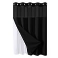 thumbnail image 2 of YangJinLian Hookless Waffle Shower Curtain, 3-in-1 Shower Curtain Includes Fabric Shower Curtain , Flex-On Rings & Fabric Liner, 2 of 6