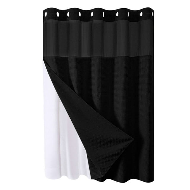 Anneaux de Rideau de Douche Étoile Pleine Simple Double Grand Anneau Rideau de Douche Réversible pour Salles de Bain Tissu Polyester Robuste Rideaux de Douche Rideaux de Douche pour Salle de Bain