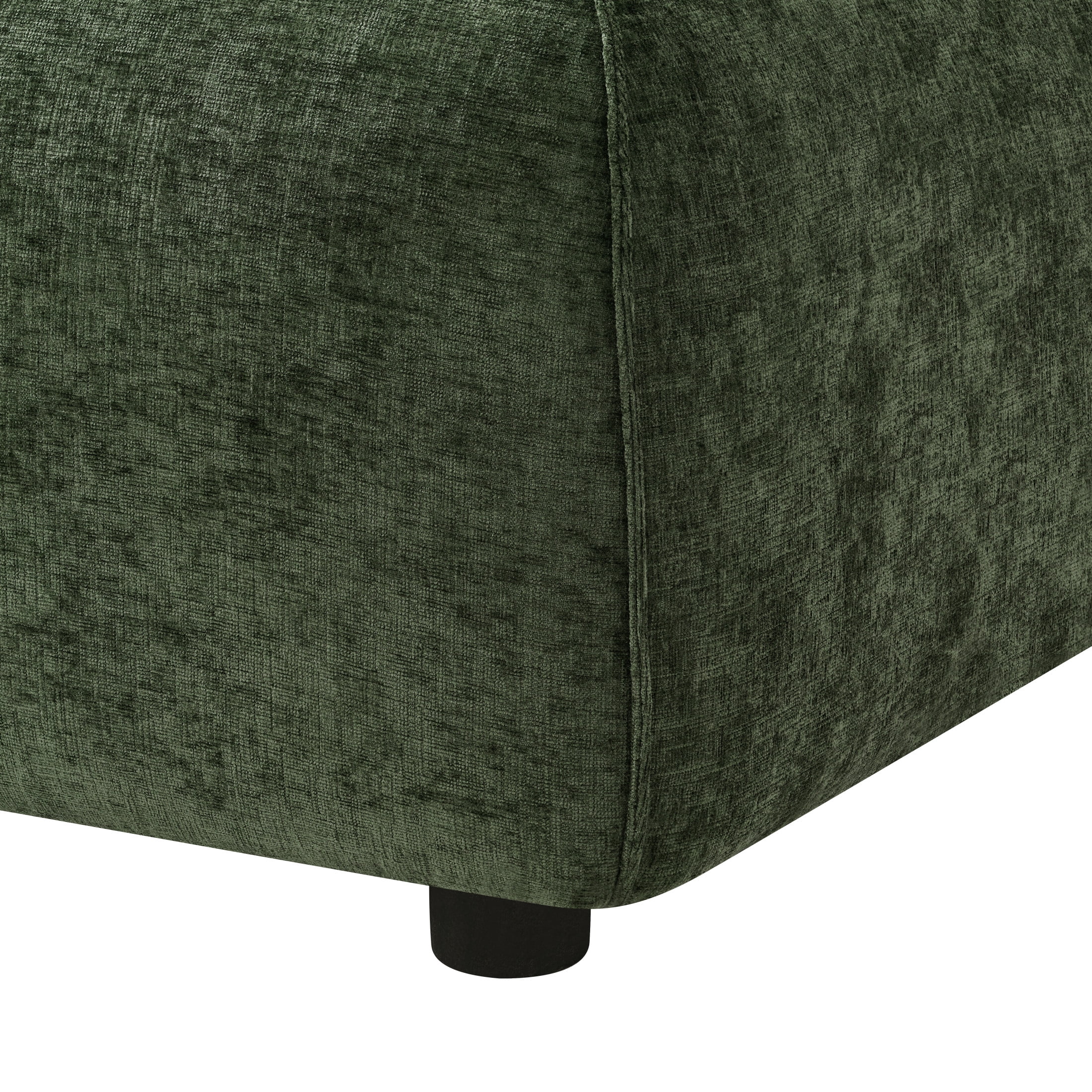 Christopher Knight Home 32"D Modern Curved Upholstered Armless Accent Chair, Plush Green Seat