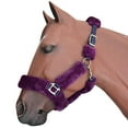 thumbnail image 2 of Medium Hilason Comfort Fleece Nylon Horse Halter Mauve, 2 of 5