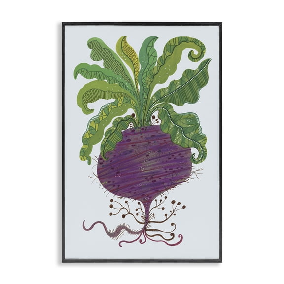 Stupell Industries Stylized Beetroot Vegetable Food & Beverage Painting Black Framed Art Print Wall Art, 12 x 18