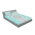 thumbnail image 2 of Ambesonne Grey and Aqua Fitted Sheet & Pillow Sham Set, Tribe Mandala, Queen, Aqua Grey, 2 of 2