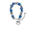 thumbnail image 2 of Delight Jewelry Silvertone Guardian Angel over Heart Blue Paw Print Bead Bracelet, 7"+2", 2 of 4