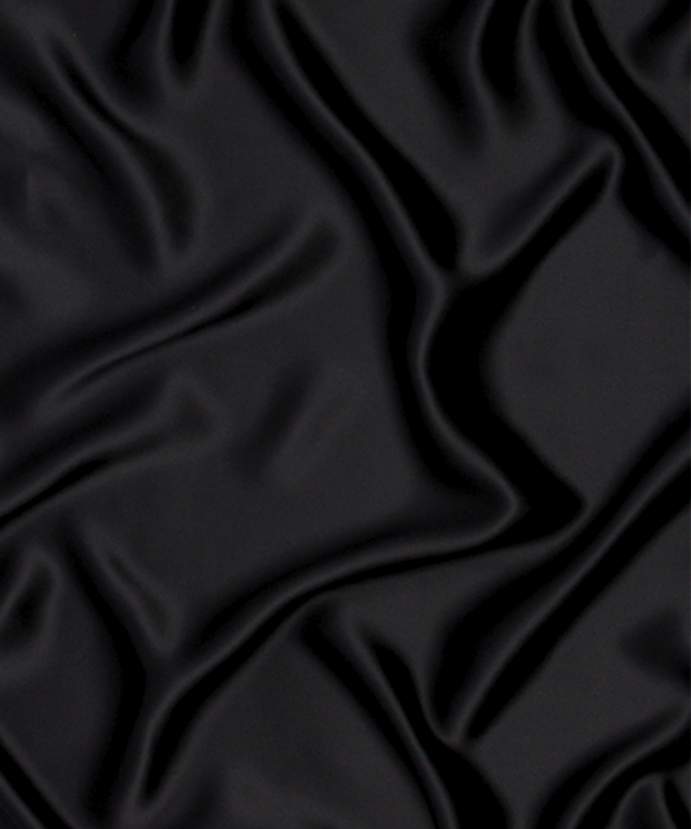 Silky Stretch Satin Fabric by Yard 60" Inch Wide - Charmeuse Satin Fabric for Gowns, Weddings Decor, Table Sheets, DIY Crafts, Sewing (Black, 1 Yard)