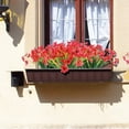 thumbnail image 3 of ZOELNIC 12 Bundles Artificial Flowers Outdoor UV Resistant Fake Flowers No Fade Faux Plants Garden Porch Window Box Decorating (Deep Red), 3 of 9