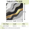 thumbnail image 2 of Black White Gold Marble Pattern Square Fitted Tablecloth with Elastic Edge,Square Table Cover,Washable Elastic Table Cover for Home Kitchen Party Decor 36"x36", 2 of 6