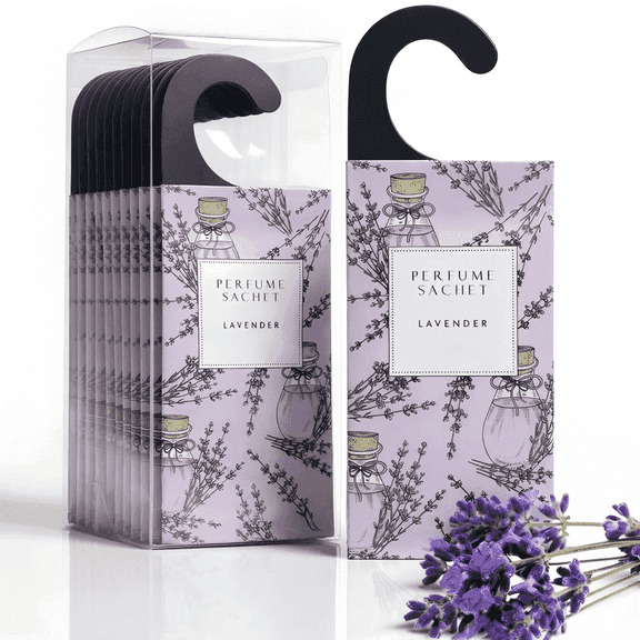 Wuxiuli Lavender Scented Hanging Closet Air Freshener Sachets 12 Pack