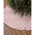 thumbnail image 2 of Pink Geometric Christmas Tree Skirt 36 Inches Large Christmas Skirt Tree, Modern Abstract Art Plaid Aesthetics Tree Skirt Christmas Decorations for Fireplace Party Holidays Indoor Outdoor, 2 of 7
