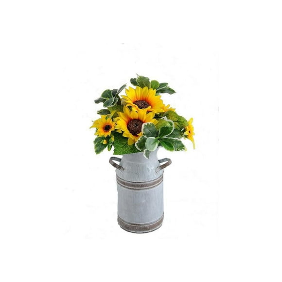 Tournesols artificiels en pot galvanisé Usine de tournesol
