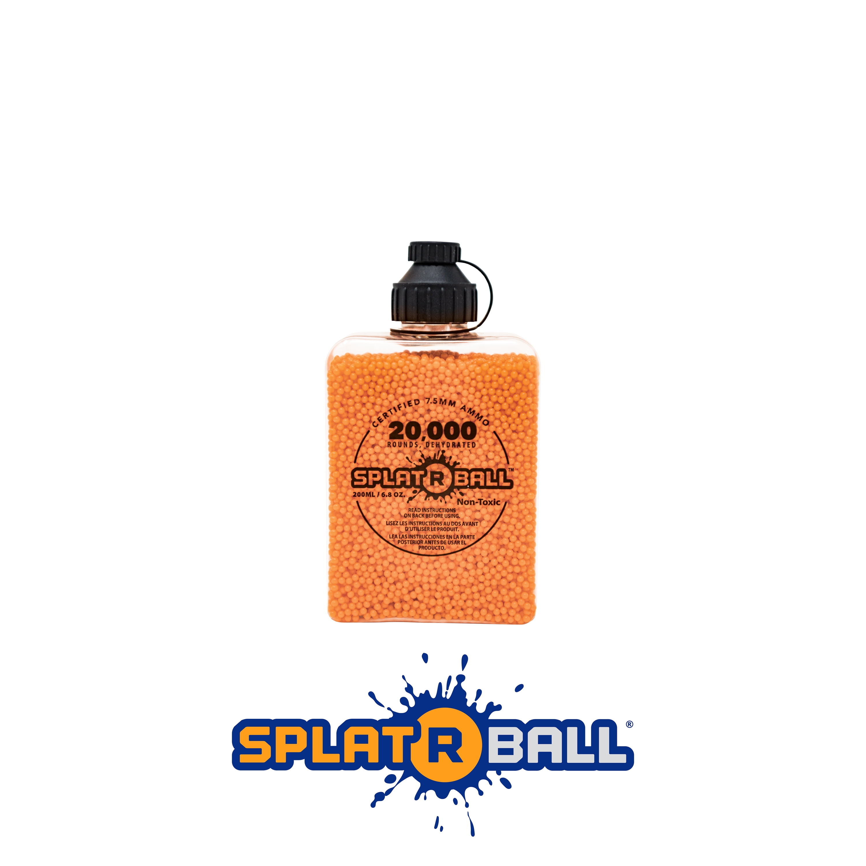 SplatRBall Orange Ammunition 20K Rounds 7.5 mm Bottle