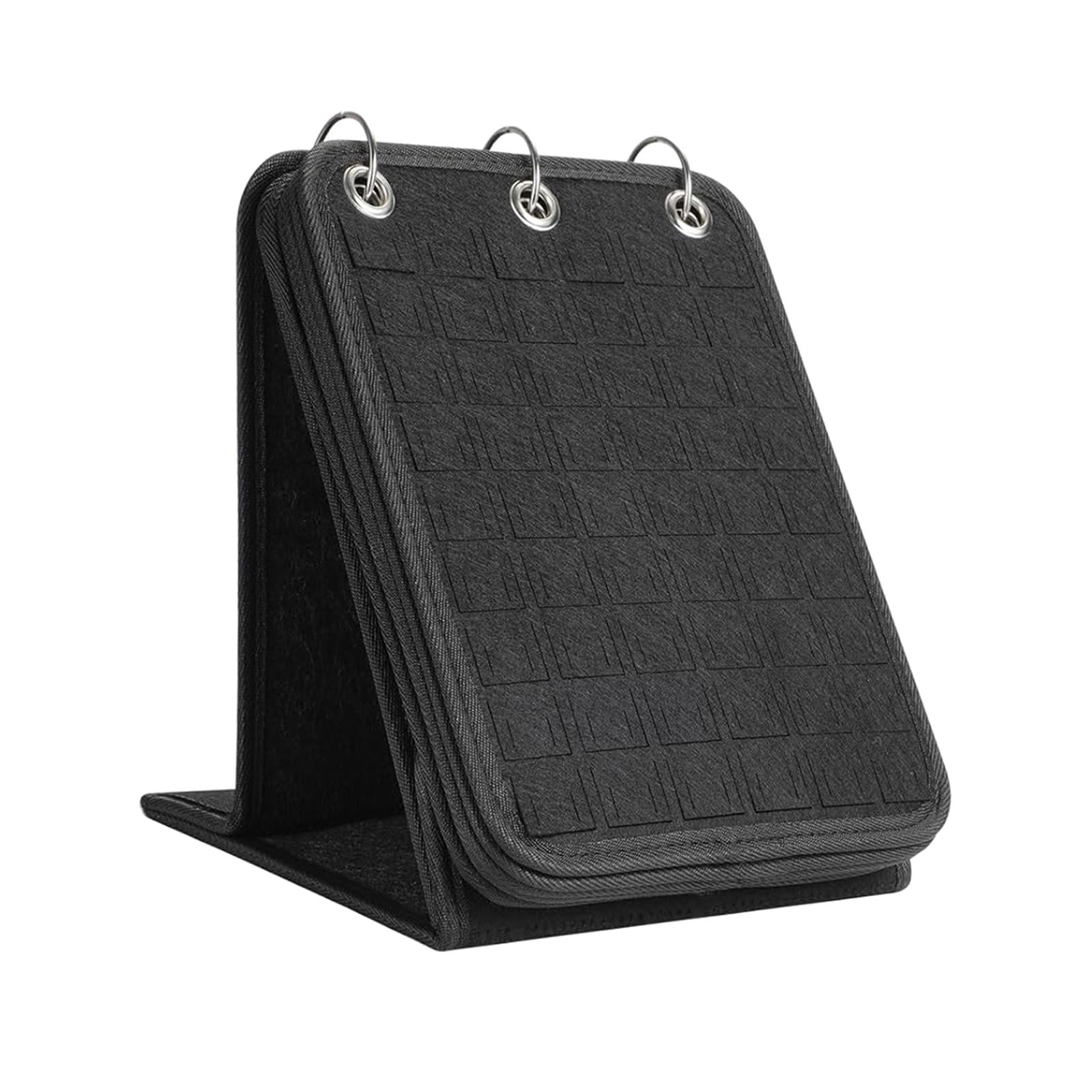 Sharplace Lapel Pin Holder, Lapel Pin Collection, Storage Calendar Stand with 5 Pages, Brooch Pin Organizer for Table Jewelry Accessories Black