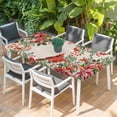 thumbnail image 2 of Cardinal Bird Table Cloths for 6 Foot Rectangle Tables, Pine Cones Poinsettia Berry Floral Beige Patio Waterproof Elastic Fitted Tablecloths, Washable Rectangular Table Cover for Camping, 2 of 8