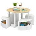 thumbnail image 1 of Costway 5 Piece Kids Play Table and Chairs Set Round Nesting Table Toddler Furniture Natural, 1 of 10