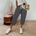 thumbnail image 6 of Uqiangy Lightweight Summer Pants Women Capris Pants For Women Linen Pants Women Linen Beach Pants Boho Pants For Women 2025 Elastic Waist Capri Pants For Women Cotton Pants For Women Dark Gray XL, 6 of 9
