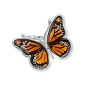 Monarch Butterfly Ring Handmade with Genuine Baltic Amber Sterling Silver, size 6