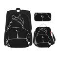 thumbnail image 1 of Disketp Animal Bulldog Mochila Estampada de Gran Capacidad con Lonchera y Estuche, Set de 3 Piezas para Estudiantes, 1 of 7