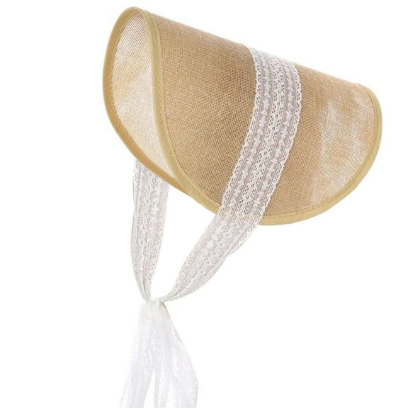JZROCKER Elegant Millinery Victorian Bonnets Gasket Hat Hat for Makeup Party Lace Ribbon Hat Victorian Bonnets