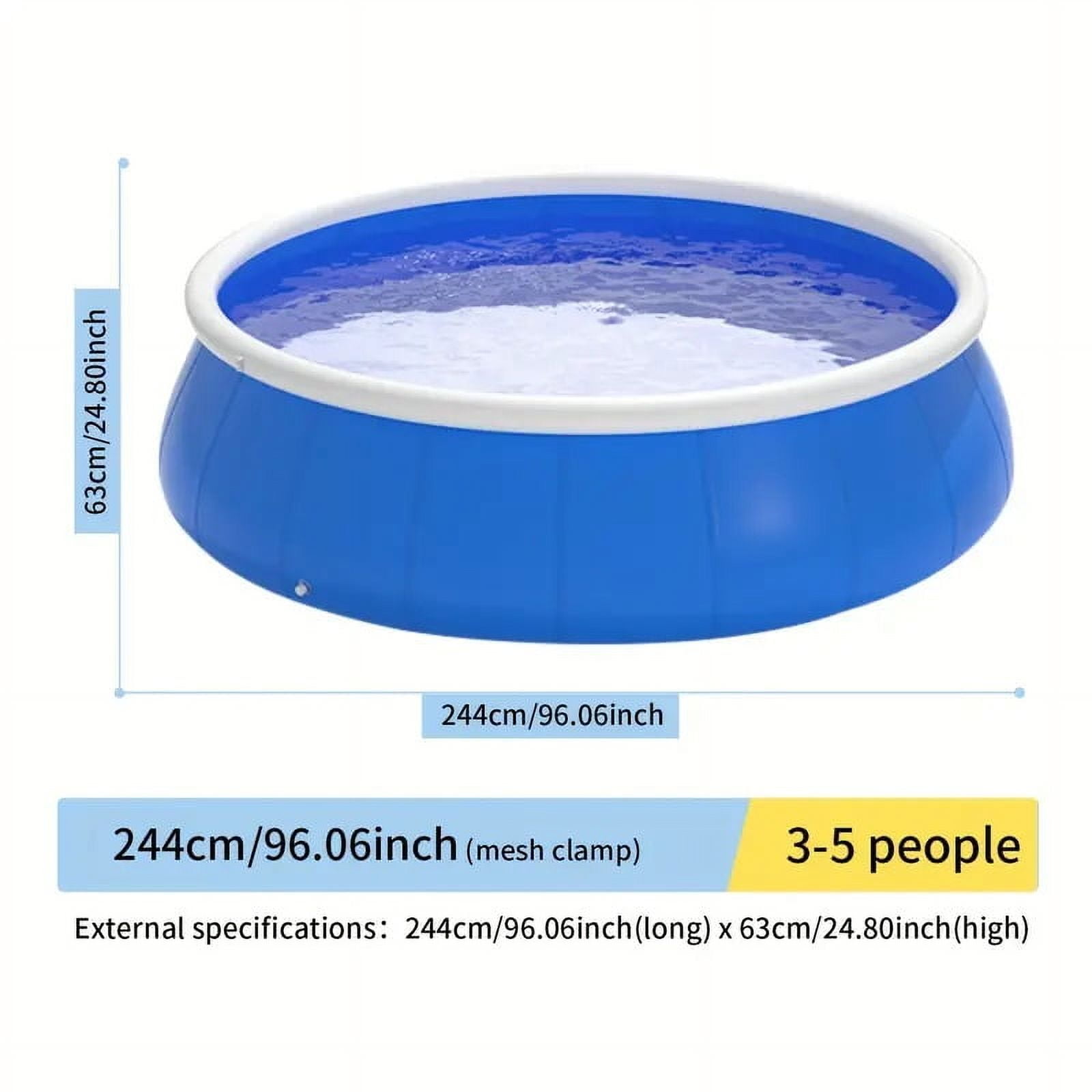 Butterfly Inflatable Coil Mesh Swimming Pool, 244×63cm Large Capacity 650GAL/2400L PVC Outdoor Blow Up Pool, Foldable Easy Install Backyard Garden Family Water Pool