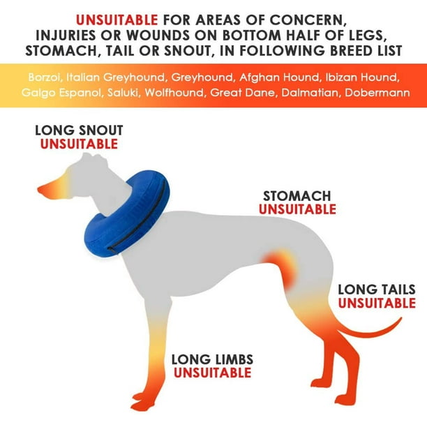 Inflatable Dog Recovery Collars Cones Soft Adjustable Quick Release Dog Donut Collar for After Surgery Prevent Dogs from Touching Stitches Biting Licking Wound Include Pump Large Blue Walmart