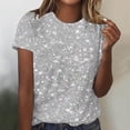 thumbnail image 2 of T-Shirt Imprimé pour Femmes, Manches Courtes Col Rond Décontracté, Tee-Shirt Imitation Coton Doux pour Confort Quotidien, 2 of 4