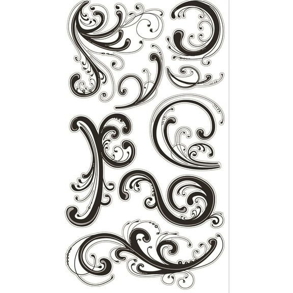 Sticko Stickers-Dainty Black Flourishes