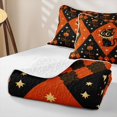 thumbnail image 4 of Feelyou Kawaii Black Cat Twin Quilt Set, Halloween Diamond Pumpkin Twin Coverlet Set, Orange Black, 2 Pieces, 1 Comforter and 1 Pillowcase, 4 of 7