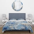 thumbnail image 3 of Designart "Botanical Tiles in Blue and White IV" Abstract Botanicals Bedding Covert Set - Abstract Blue Modern Bed Set With 2 Shams, 3 of 5