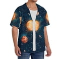 thumbnail image 2 of Fuzoiu Solar System And Planets Print Men's Casual Short,Men's Short Sleeve Shirt,Mens Casual Button Down Shirts,Cuban Collar Summer Shirt for Beach, Vacation, and Outdoor Activities-Small, 2 of 5