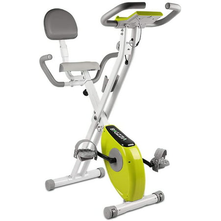 Sime Convalesci Exercise Bike,Upright and Foldable Stationary Bike with Magnetic Resistance/LCD Monitor/Pulse Sensors,Fitness Exercise for Home Gym(yellow)
