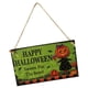 thumbnail image 1 of Feliz halloween colgando de la pared de madera signos placa de calabaza decoración de la puerta del partido en casa BLESIY Placa colgante de Halloween, 1 of 8