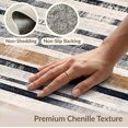 thumbnail image 6 of ODIKA 3'x5' Washable Area Rug Striped Vintage Door Faded Lines Border Stripe Doormat for Hallway, Laundry Room, Non-Slip, Flatweave, Easy Care, 6 of 7